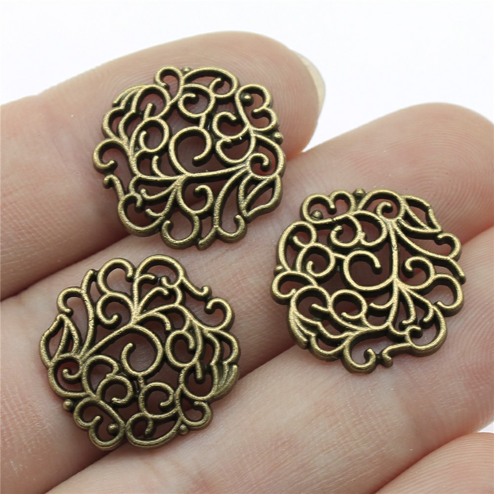 Vintage Fashion Nova - 10pcs 18x18mm 2 색 골동품 실버