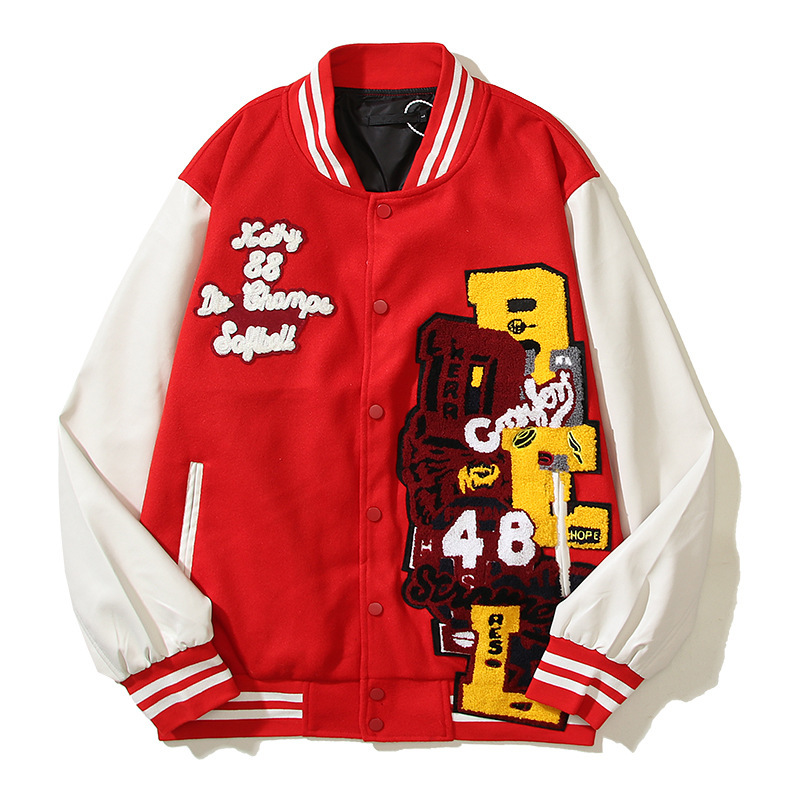 Varsity Jacket Wool - 가을과 겨울 남성용 바시티 재킷 울
