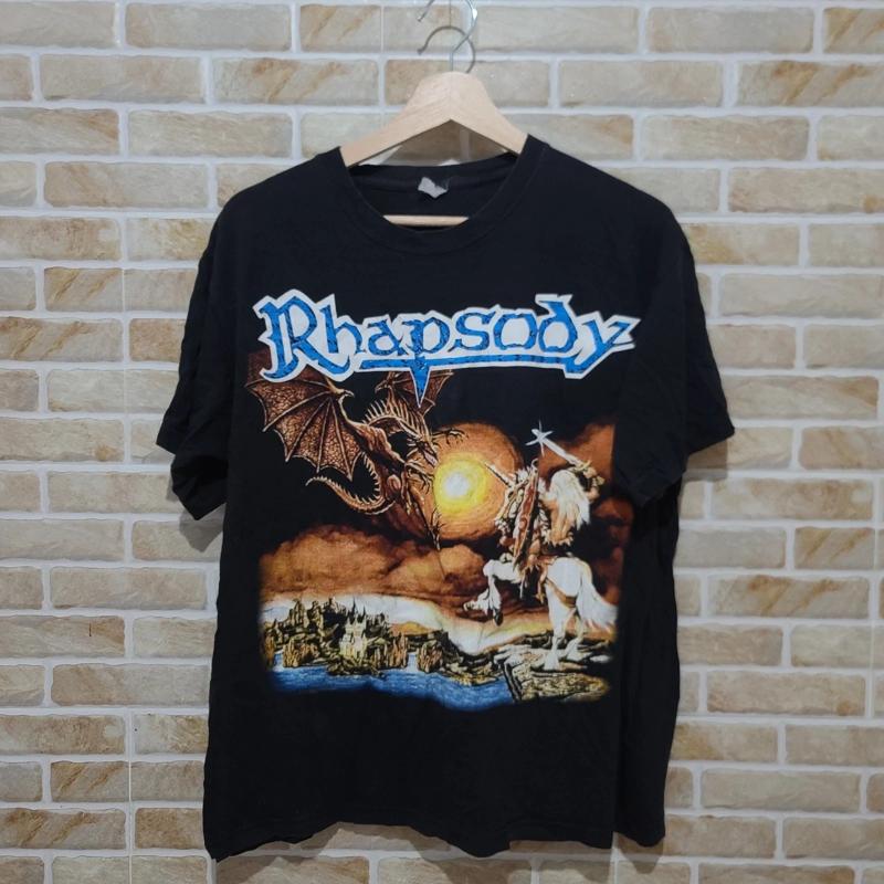 빈티지 90년대 랩소디 오브 파이어 록 밴드 블랙 페이 - Band Tee Faded 90S 리뷰 및 가격