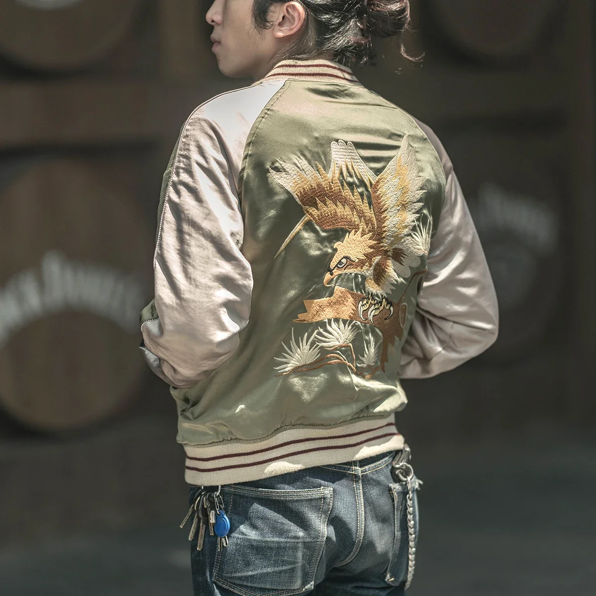 비 재고 Suka 양면 기념품 재킷 자수 Sukajan - Varsity Jacket Wool 리뷰 및 가격