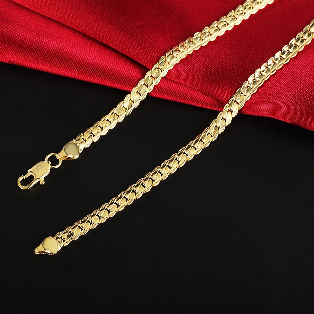 고품질 18K 골드 클래식 6MM 사이드웨이 체인 92 - Vintage Fashion Center 리뷰 및 가격
