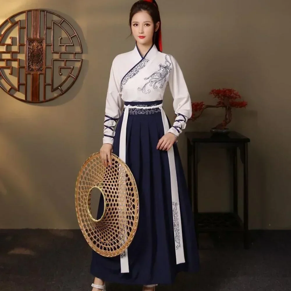 현대 Hanfu 여성 탑 스커트 2 조각 세트 남성 빈 - Vintage Fashion Pieces 리뷰 및 가격