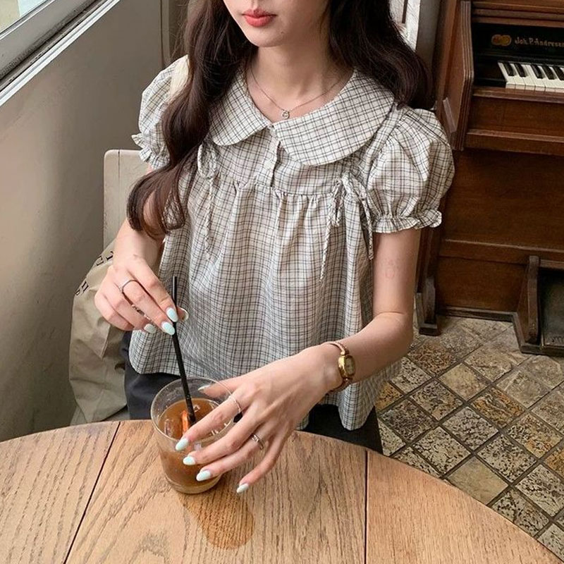 여성 의류 프레피 스타일 인형 칼라 한국 셔츠 빈티지  - Vintage Fashion Dolls 리뷰 및 가격