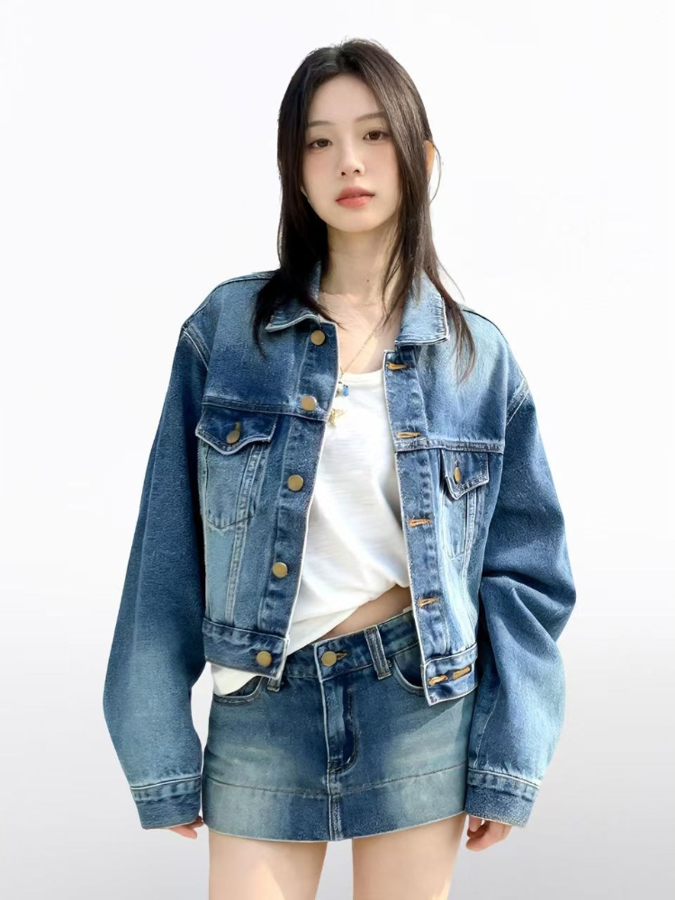 여성 아메리칸 빈티지 2피스 데님 세트 Y2k 데님 재 - Vintage Fashion Pieces 리뷰 및 가격
