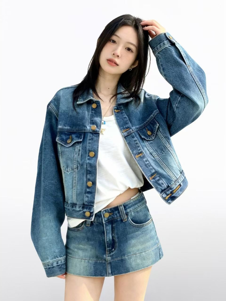 여성 아메리칸 빈티지 2피스 데님 세트 Y2k 데님 재 - Vintage Fashion Pieces 리뷰 및 가격