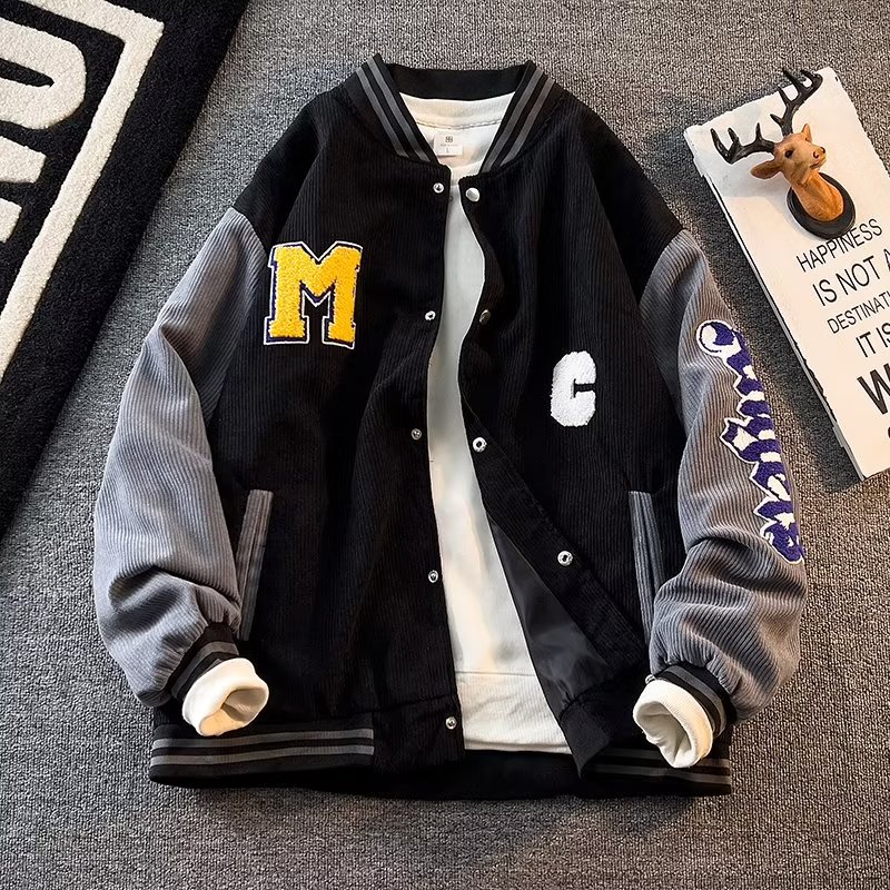 남성용 코듀로이 야구 재킷, 남녀공용 빈티지 패치워크  - Varsity Jacket Wool 리뷰 및 가격