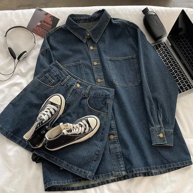 Y2K 데님 스커트 세트: 빈티지 일본 스타일 버튼 재 - Vintage Fashion Pieces 리뷰 및 가격
