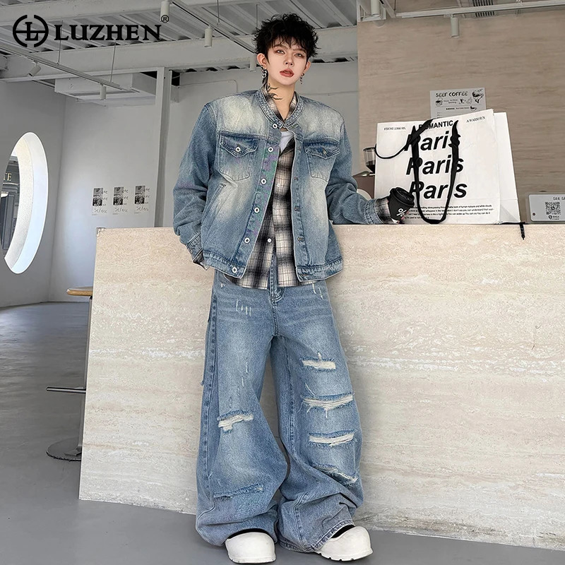 루젠 2026 가을 빈티지 워싱 데님 투피스 세트 남성 - Vintage Fashion For Mens 리뷰 및 가격