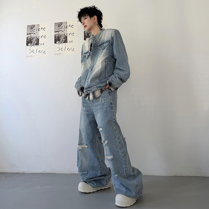 루젠 2026 가을 빈티지 워싱 데님 투피스 세트 남성 - Vintage Fashion For Mens 리뷰 및 가격