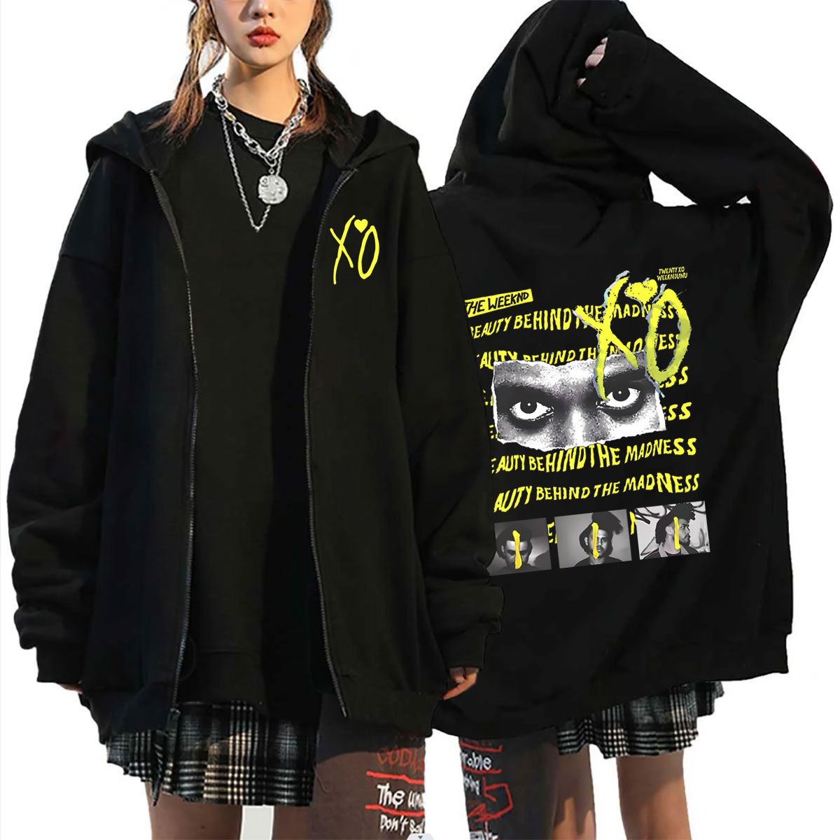 래퍼 더 위켄드 뷰티 비하인드 더 매드니스 지퍼 후드티 - Vintage Fashion Pop Up 리뷰 및 가격