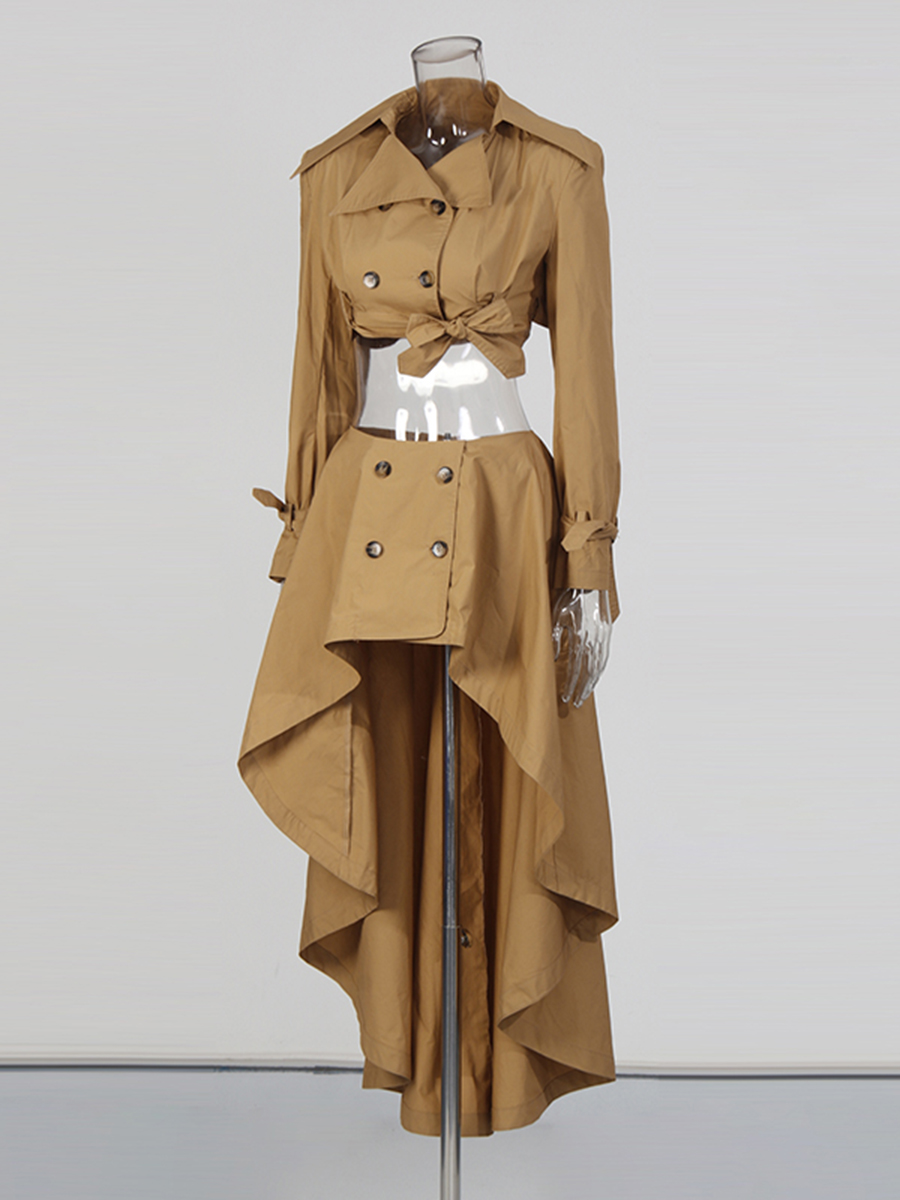 CHICEVER 카키 스플라이스 레이스업 투피스 세트  - Vintage Fashion Pieces 리뷰 및 가격