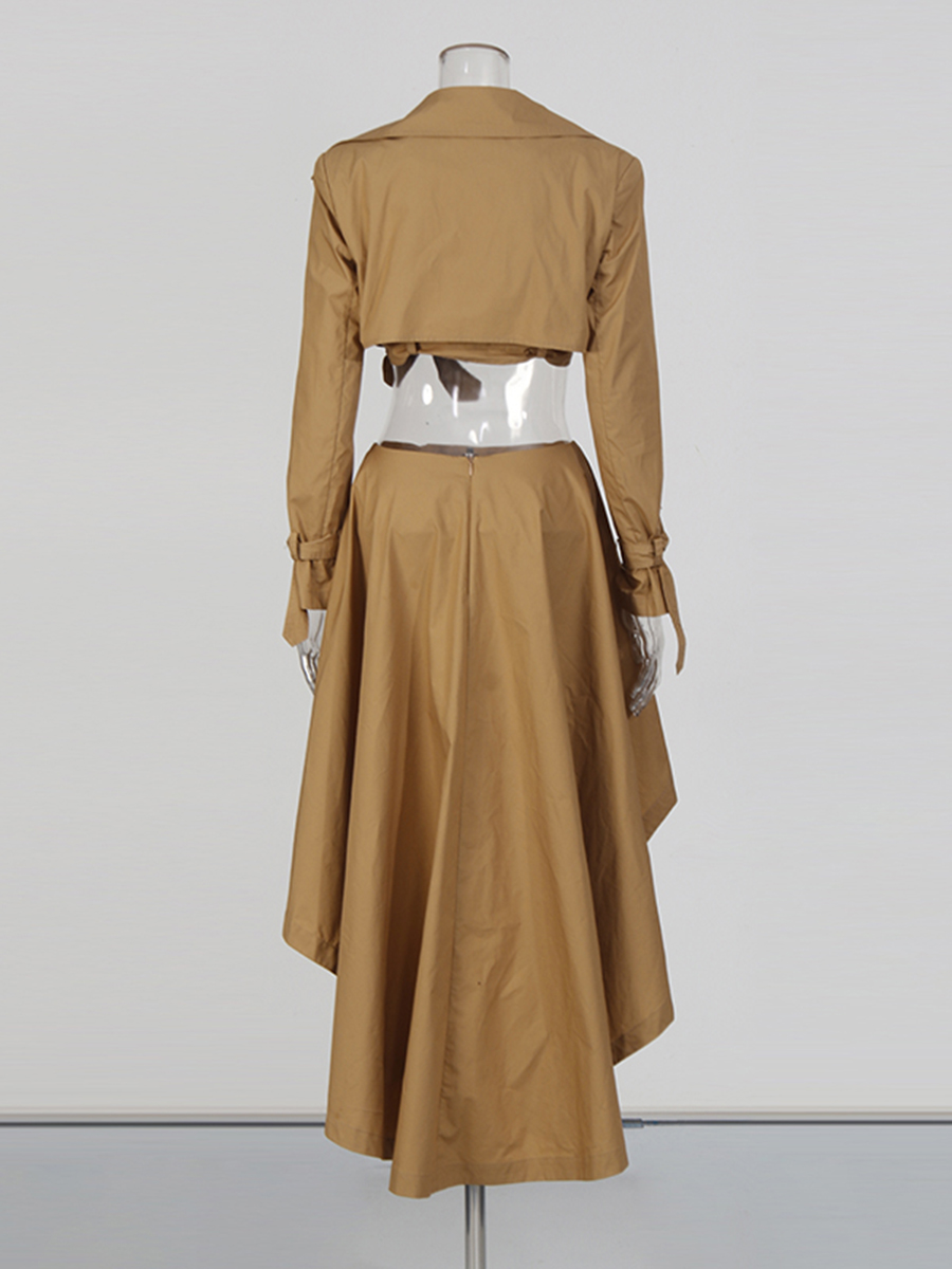 CHICEVER 카키 스플라이스 레이스업 투피스 세트  - Vintage Fashion Pieces 리뷰 및 가격