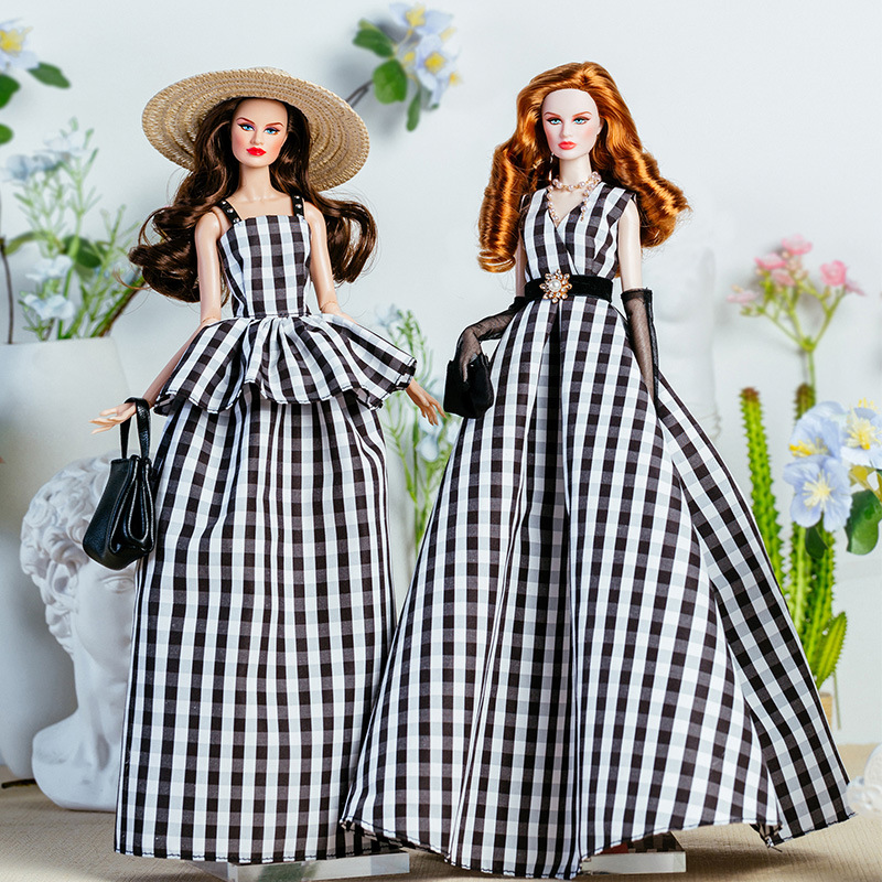 32cm 슈퍼 모델 인형 복장 유럽 패션 빈티지 흑백  - Vintage Fashion Dolls 리뷰 및 가격