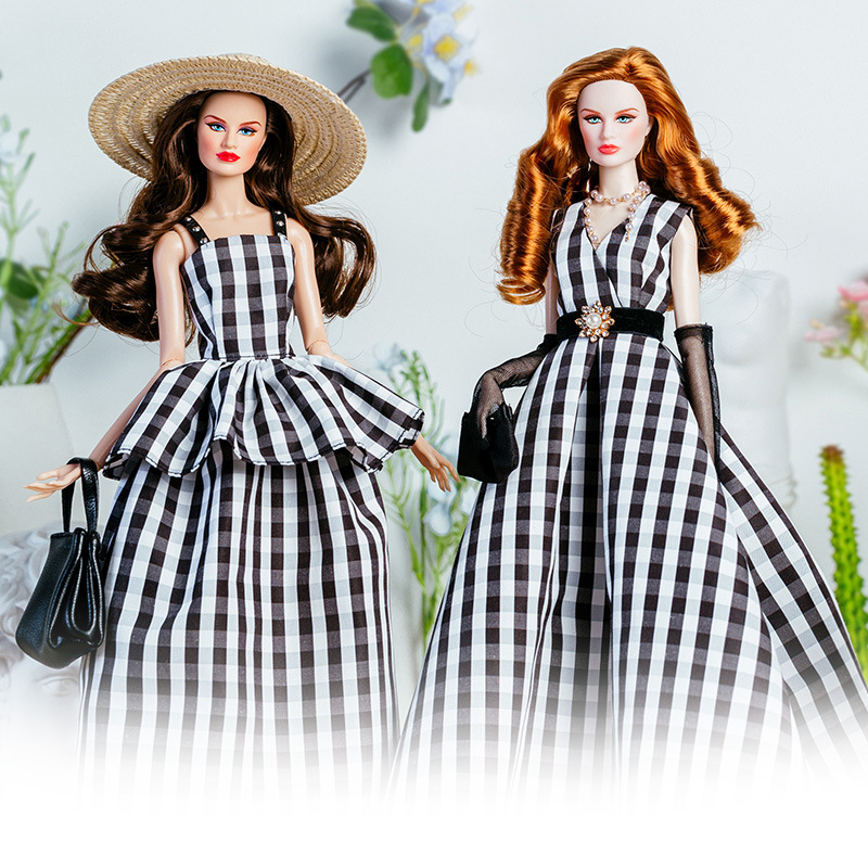 32cm 슈퍼 모델 인형 복장 유럽 패션 빈티지 흑백  - Vintage Fashion Dolls 리뷰 및 가격