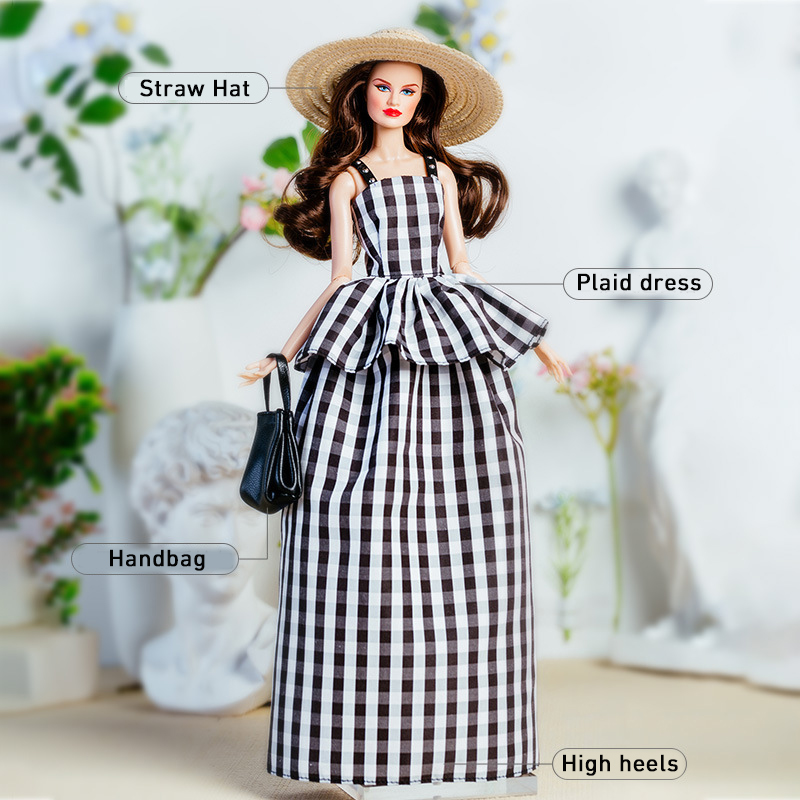 32cm 슈퍼 모델 인형 복장 유럽 패션 빈티지 흑백  - Vintage Fashion Dolls 리뷰 및 가격