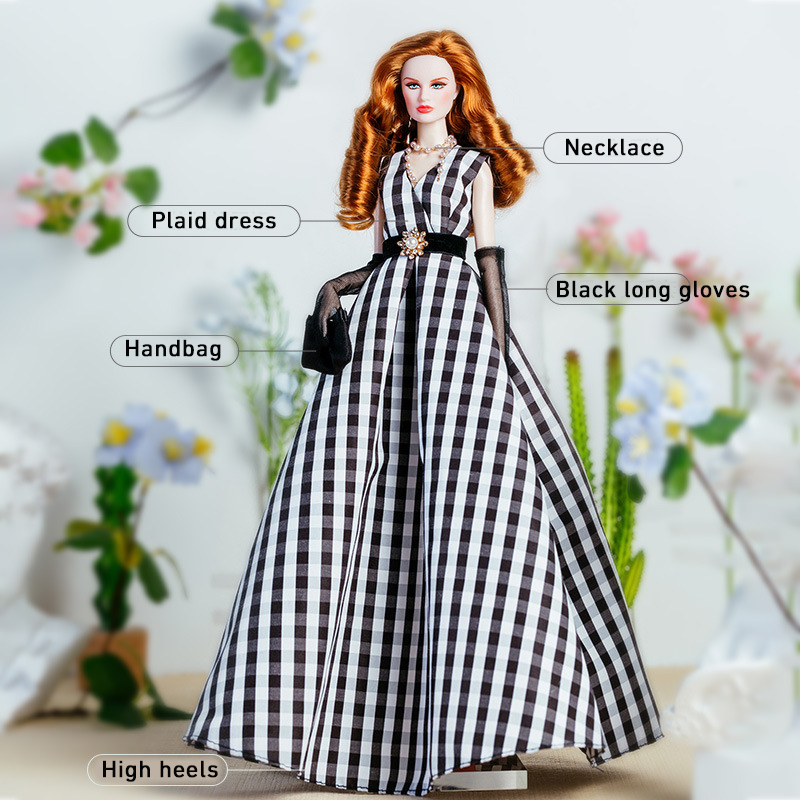 32cm 슈퍼 모델 인형 복장 유럽 패션 빈티지 흑백  - Vintage Fashion Dolls 리뷰 및 가격