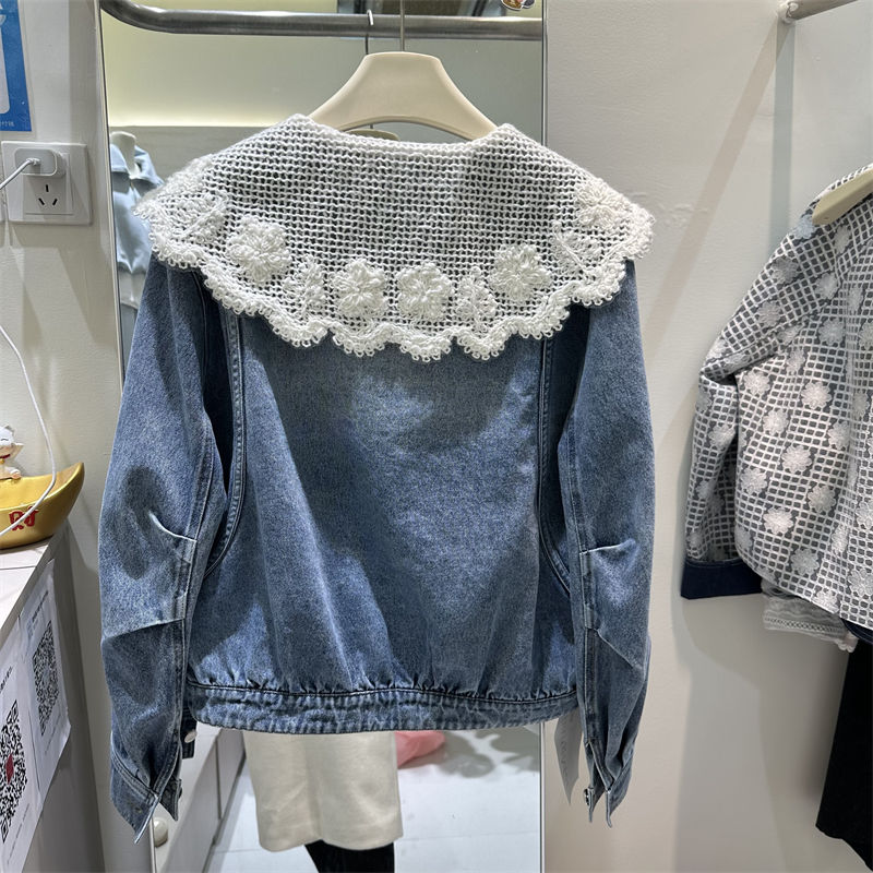 여성 봄 가을 새로운 한국 스타일 데님 자켓 인형 칼라 - Vintage Fashion Dolls 리뷰 및 가격