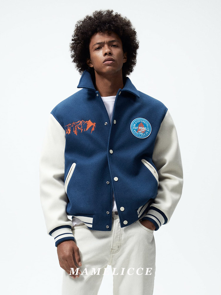 MAMELICCE 오리지널 디자인 아메리칸 빈티지 자수 - Varsity Jacket Wool 리뷰 및 가격