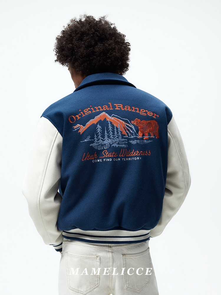 MAMELICCE 오리지널 디자인 아메리칸 빈티지 자수 - Varsity Jacket Wool 리뷰 및 가격